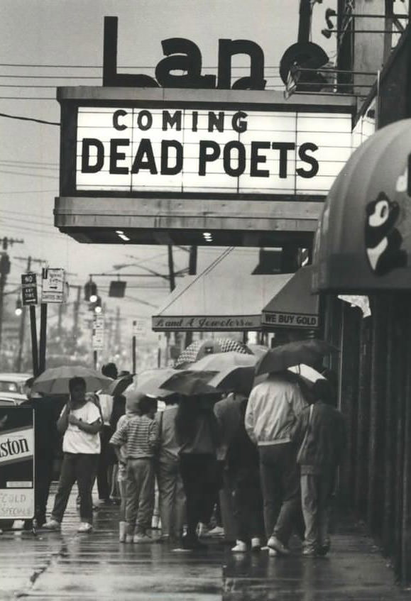 Crowd Lines Up At Lane Theater In New Dorp For &Amp;Quot;Dead Poets Society,&Amp;Quot; 1989.