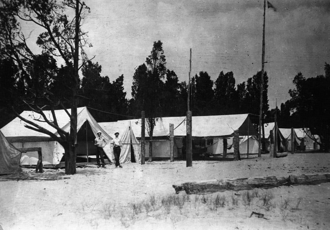 Cedar Grove Beach Families In Tents During Early 1900S