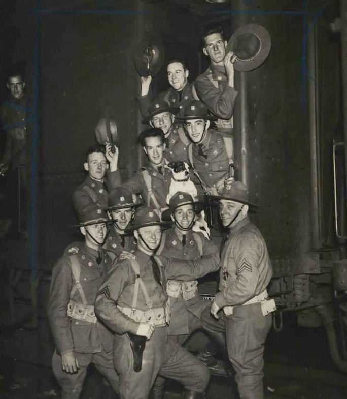 Headquarters Troop, 51St Cavalry Brigade, Boarding Train To Camp, Staten Island, 1936.