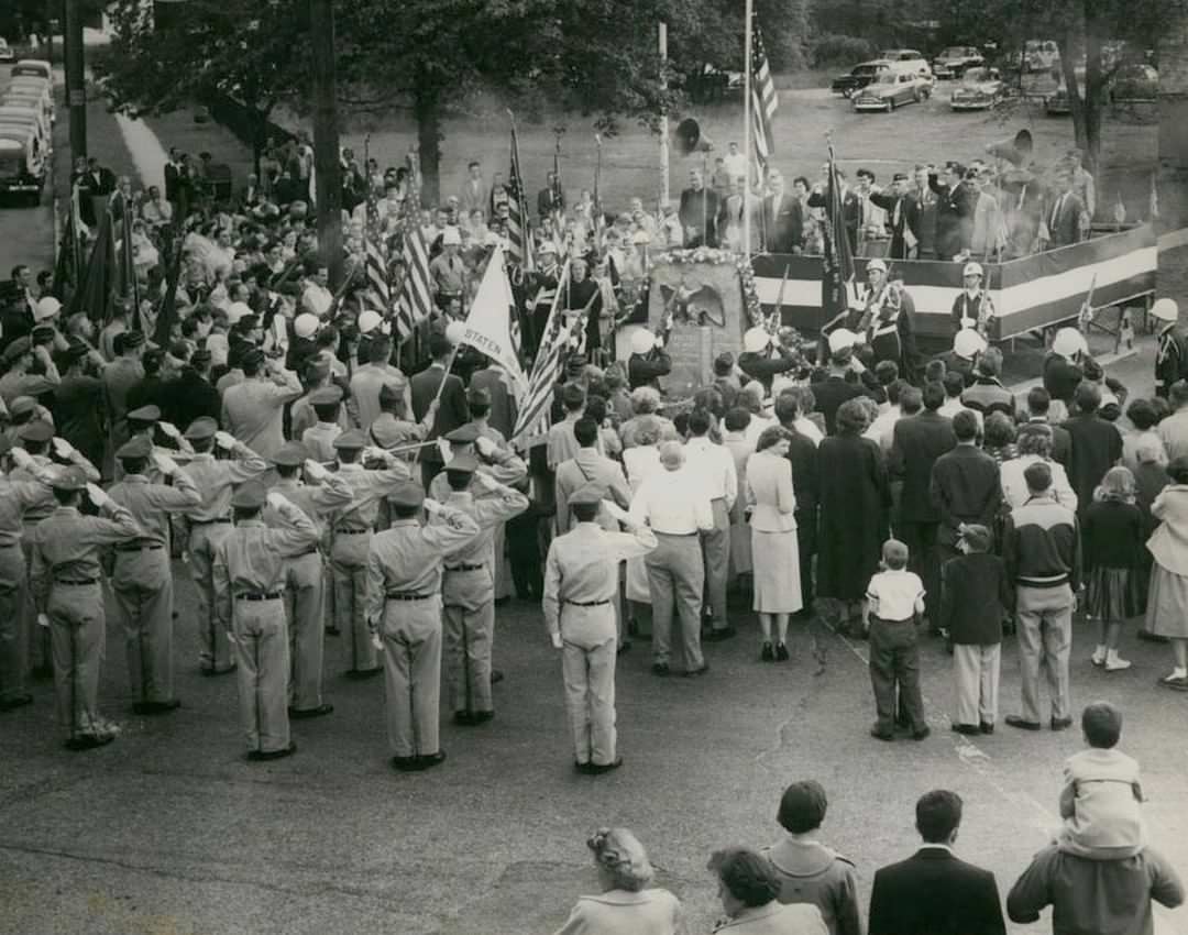 Dedication Of Egbertville War Memorial: Tribute To World War I Fighters, 1954