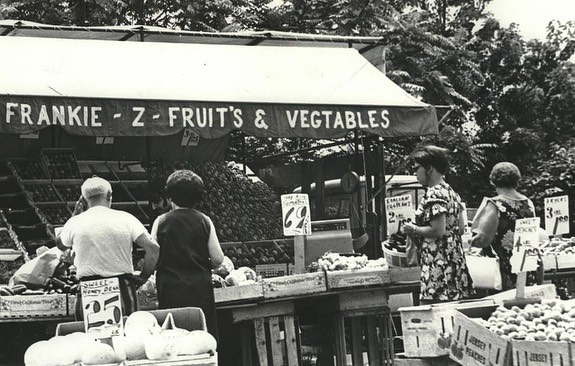 Two Fruit Stands On Richmond Road, Dongan Hills, 1973.