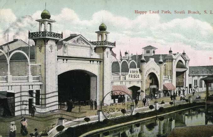 Happyland Amusement Park Advertisement And History, South Beach, New York City, 1908.