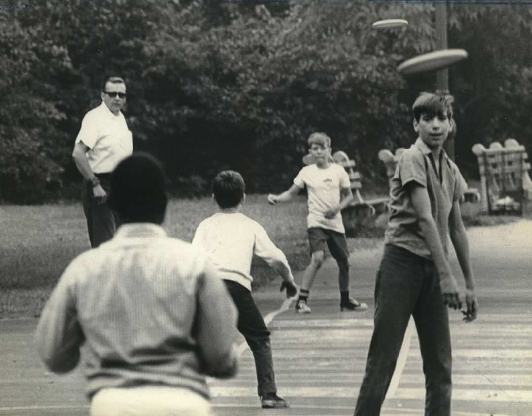 Frisbee Contest Featuring Ronald Mcdonald, Staten Island, 1970.