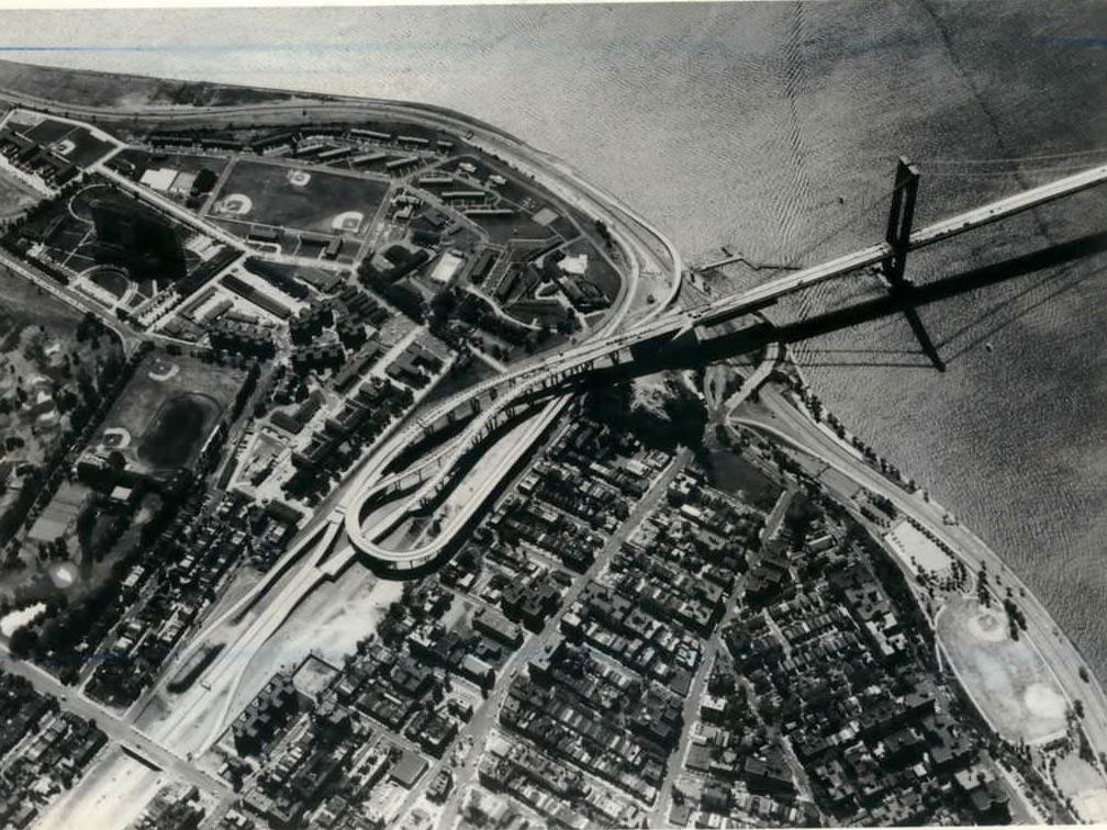 Brooklyn Approach To Verrazzano-Narrows Bridge, Circa 1964.