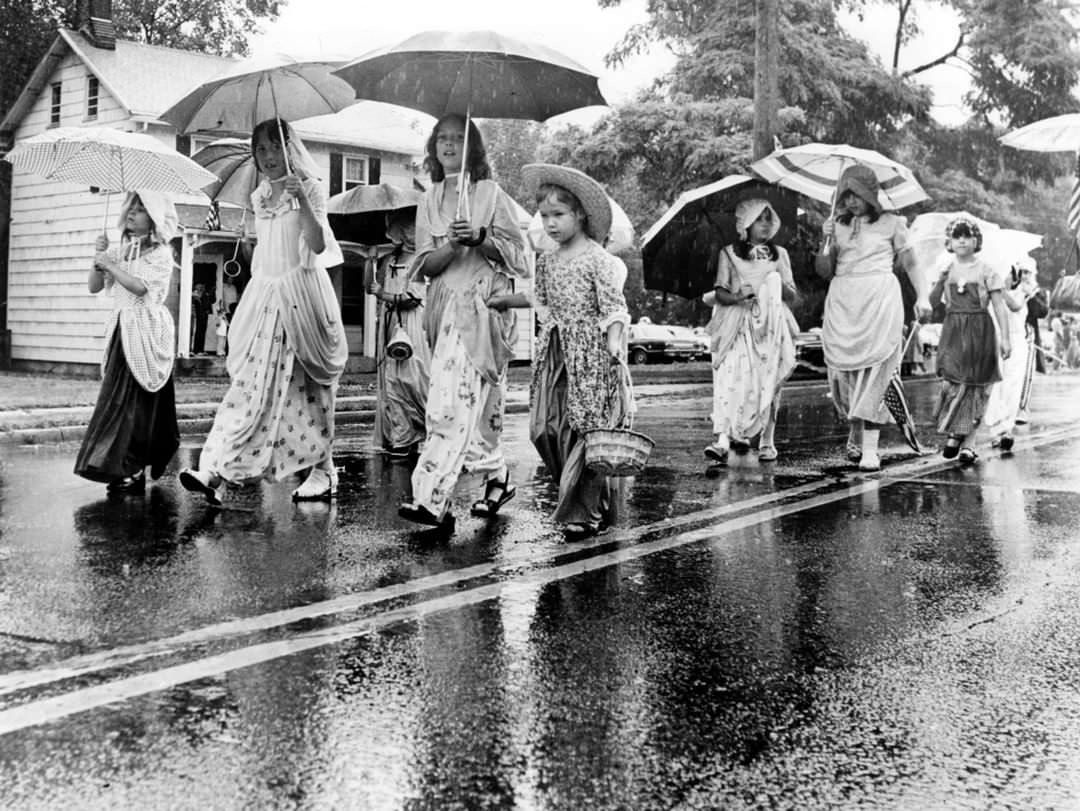 Fourth Of July Parade, Travis, Staten Island, Rain-Soaked Marchers, 1981