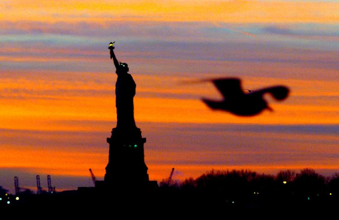 Statue Of Liberty Seen At Sunset From The Staten Island Ferry Boat, 2005