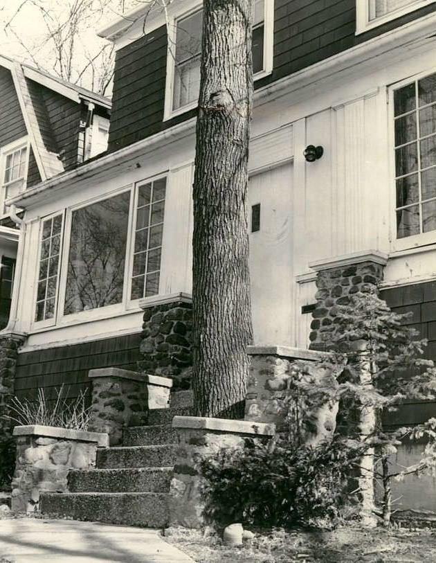 Tree Growing Through Front Stoop At Hillcrest Terrace, Grasmere, 1972.