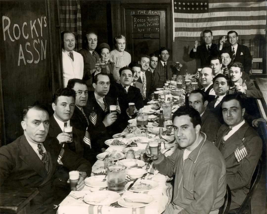 Rocky Capeci Sponsored Dinners For Staten Island Draftees During World War Ii, Event At Homestead Inn Across From Denino'S On Port Richmond Avenue, 1942.