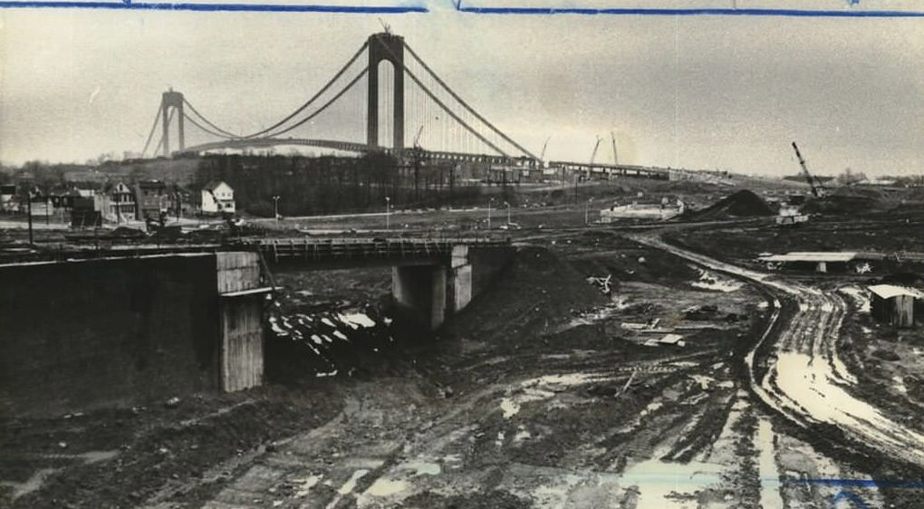 Construction Of The Clove Lakes Expressway Moves Toward The Final Link To The Verrazzano-Narrows Bridge, 1964.