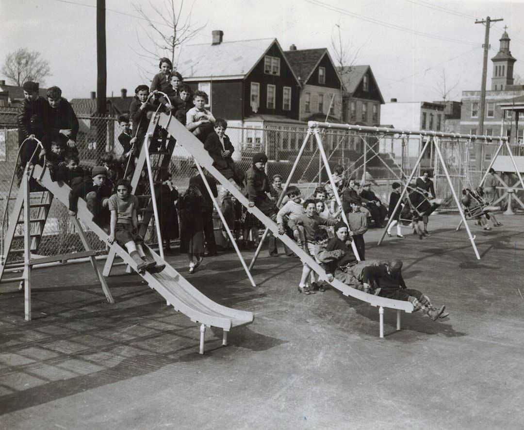 New Playground Opens On Virginia Avenue Between Bay St. And Vermont Avenue, Rosebank, 1936.