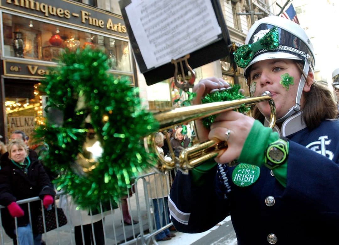 Lauren Vlassenko Performs With St. Joseph By The Sea Marching Band, St. Patrick'S Day Parade, Manhattan, 2007.