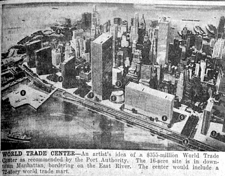 Port Authority Recommends Establishment Of World Trade Center, 1961.