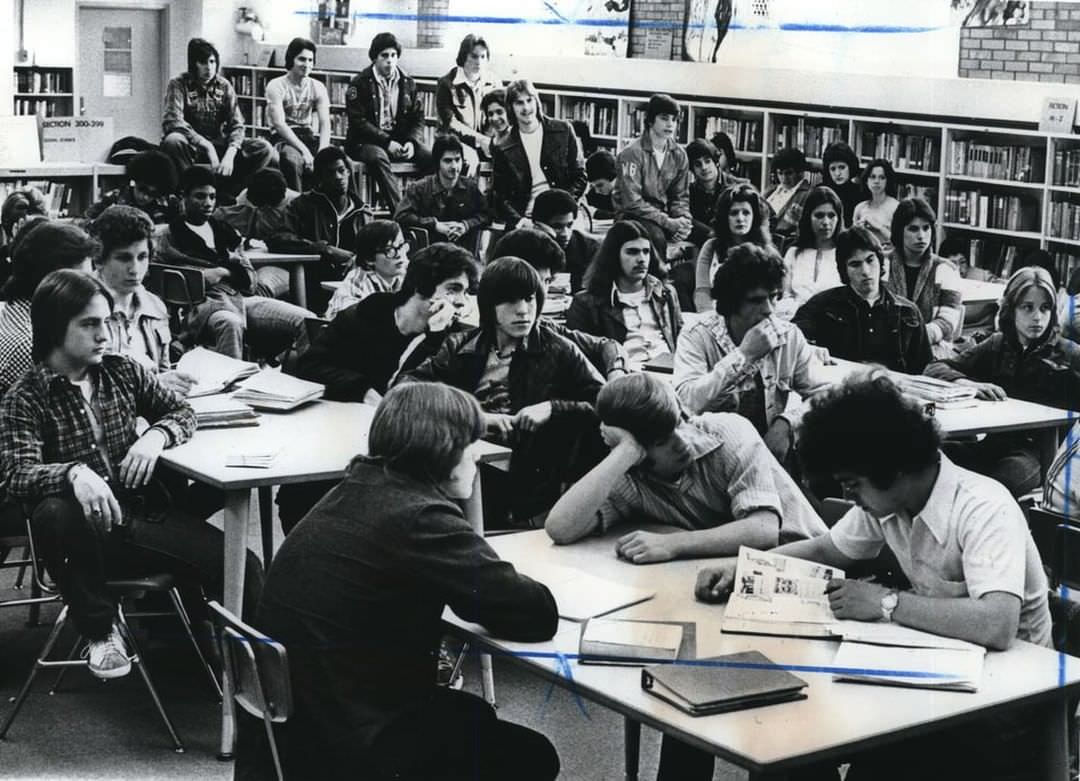 Crowded Port Richmond High School Classroom, 1976.
