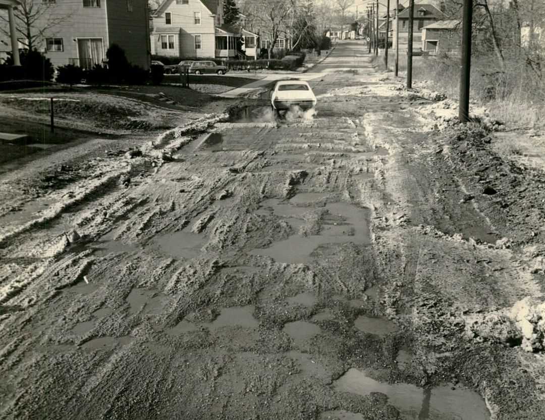 Huguenot Avenue Near Amboy Road Covered With Ice And Slush, 1971.