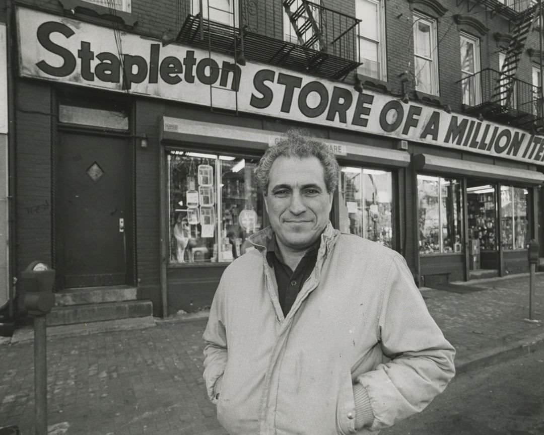 Stapleton Store Of A Million Items - Owner Gregory Dibenedetto Poses Outside The Store, 1980S.