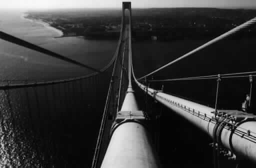Aerial Shot Of The Verrazzano-Narrows Bridge From The Main Cables, 1994.