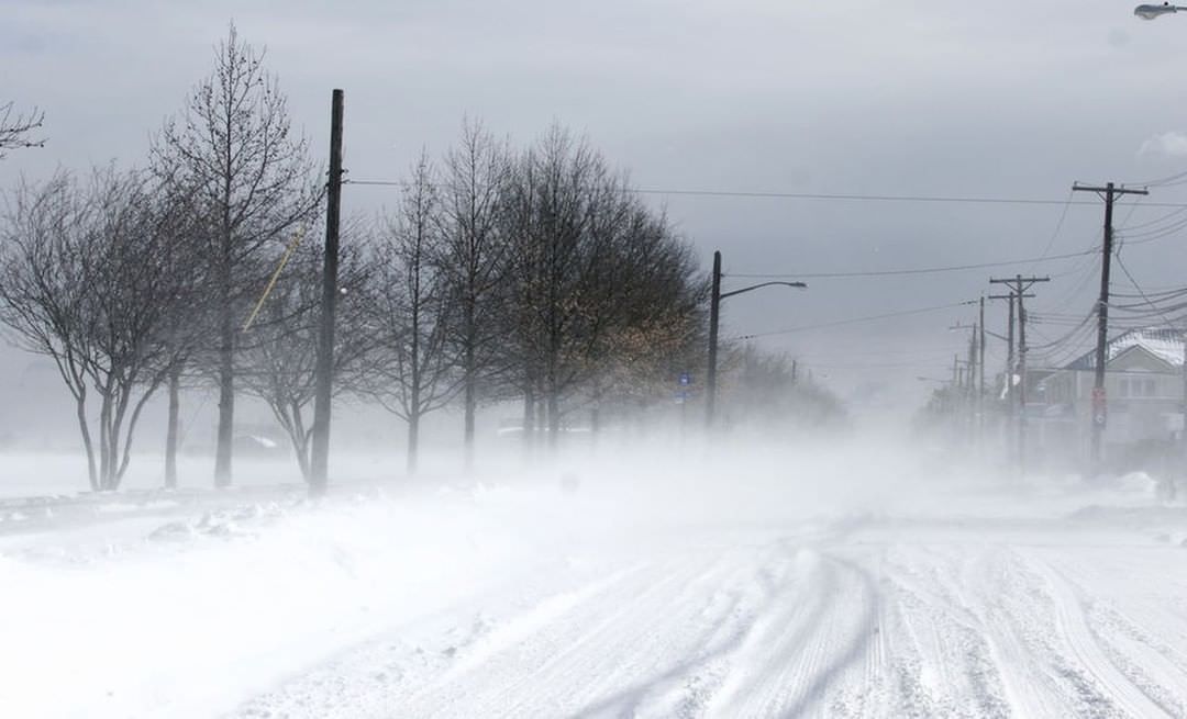 Visibility On New Dorp Lane Obscured By Wind-Blown Snow Near Gateway, Miller Field During The Weekend Blizzard Of 2005
