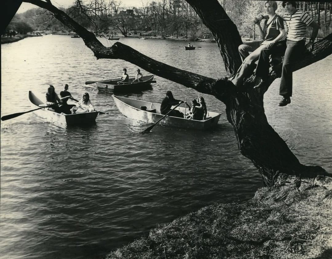 Boating At Clove Lakes Park, 1970.
