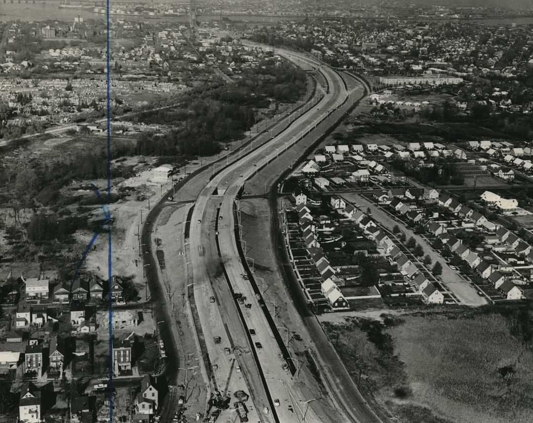The Curving Willowbrook Expressway Spur By Rows Of New Homes, 1964.