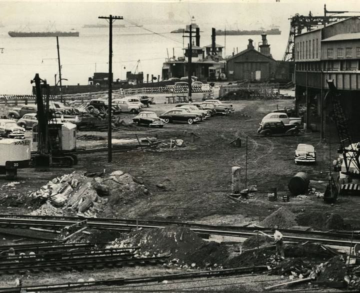 Construction Work At The Staten Island Ferry Terminal Parking Lot In St. George, 1950S