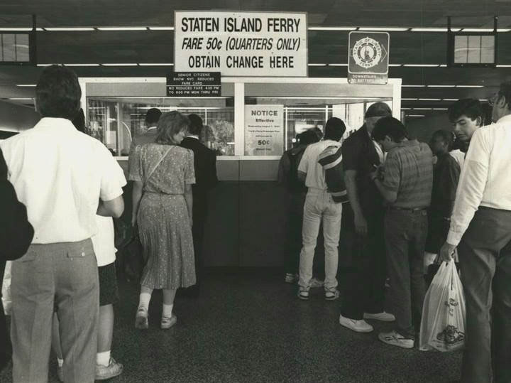 South Ferry Change Clerks Keep The Lines Moving For Staten Island Ferry Riders, 1990