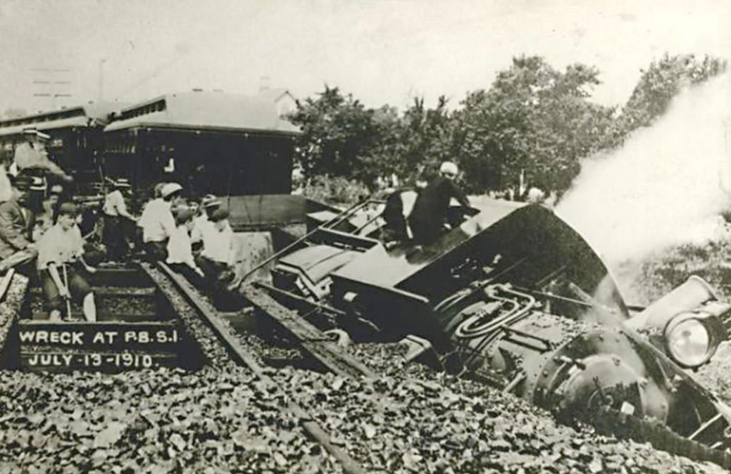 Six Injured In Wreck Of Staten Island Express Train, July 13, 1910.