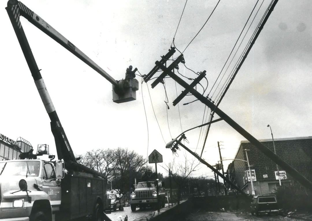 Foot Of Victory Boulevard In Tompkinsville, Aftermath Of A Nor'Easter, 1992.