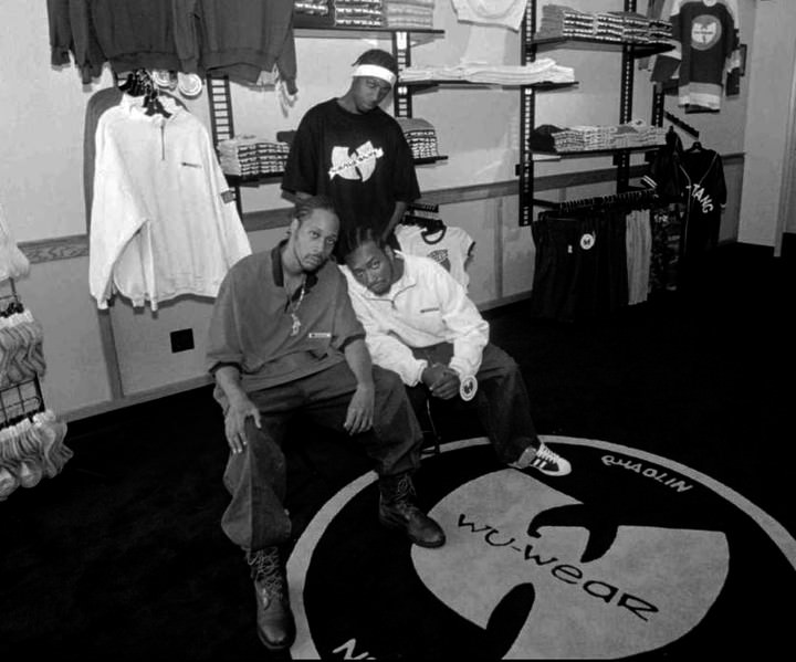 Rza, Inspektah Deck And Ol' Dirty Bastard At Their New Wu-Wear Store In Tompkinsville, 1995.