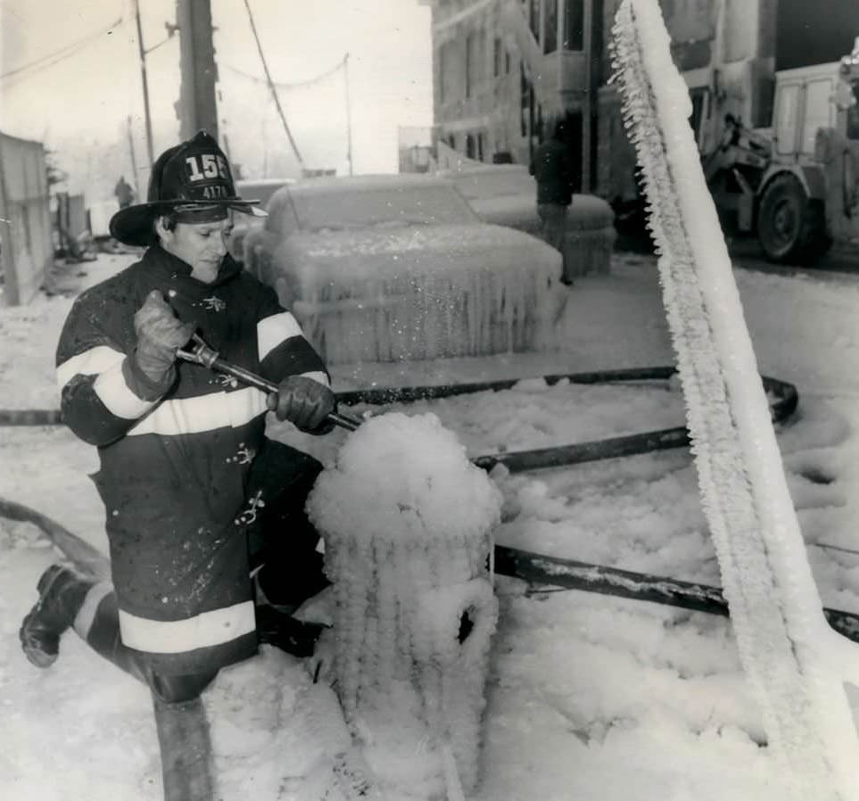 Firefighters Battle Flames And Ice To Save P.s. 17 School Building In New Brighton, 1977.