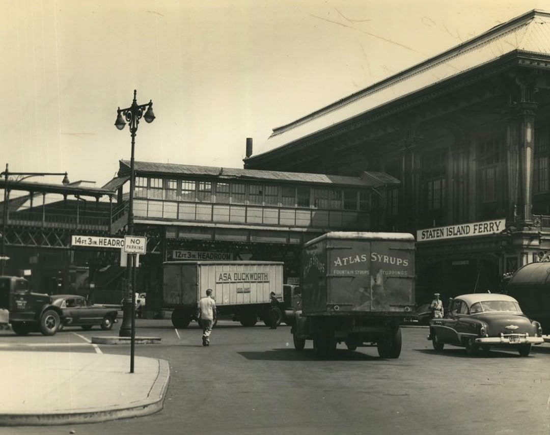 Staten Island Ferry, South Ferry, Manhattan, 1952.