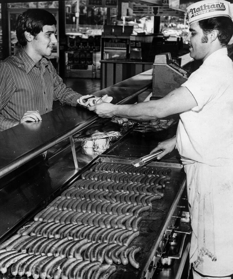 Who Ate At Nathan’s In New Dorp? Look At The Frankfurter Counter, October 1971.
