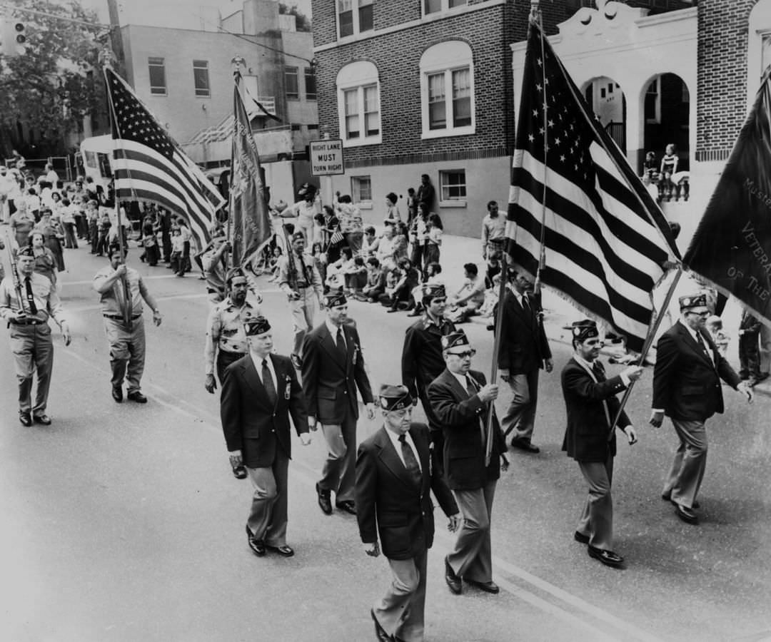 Staten Island Veterans Groups March In The 1976 Memorial Day Parade.