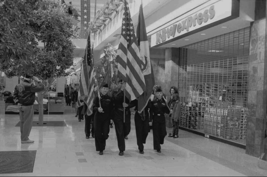 A Veteran Salutes The Passing Color Guard At The American Legion Veteran'S Day Ceremony, 1997.
