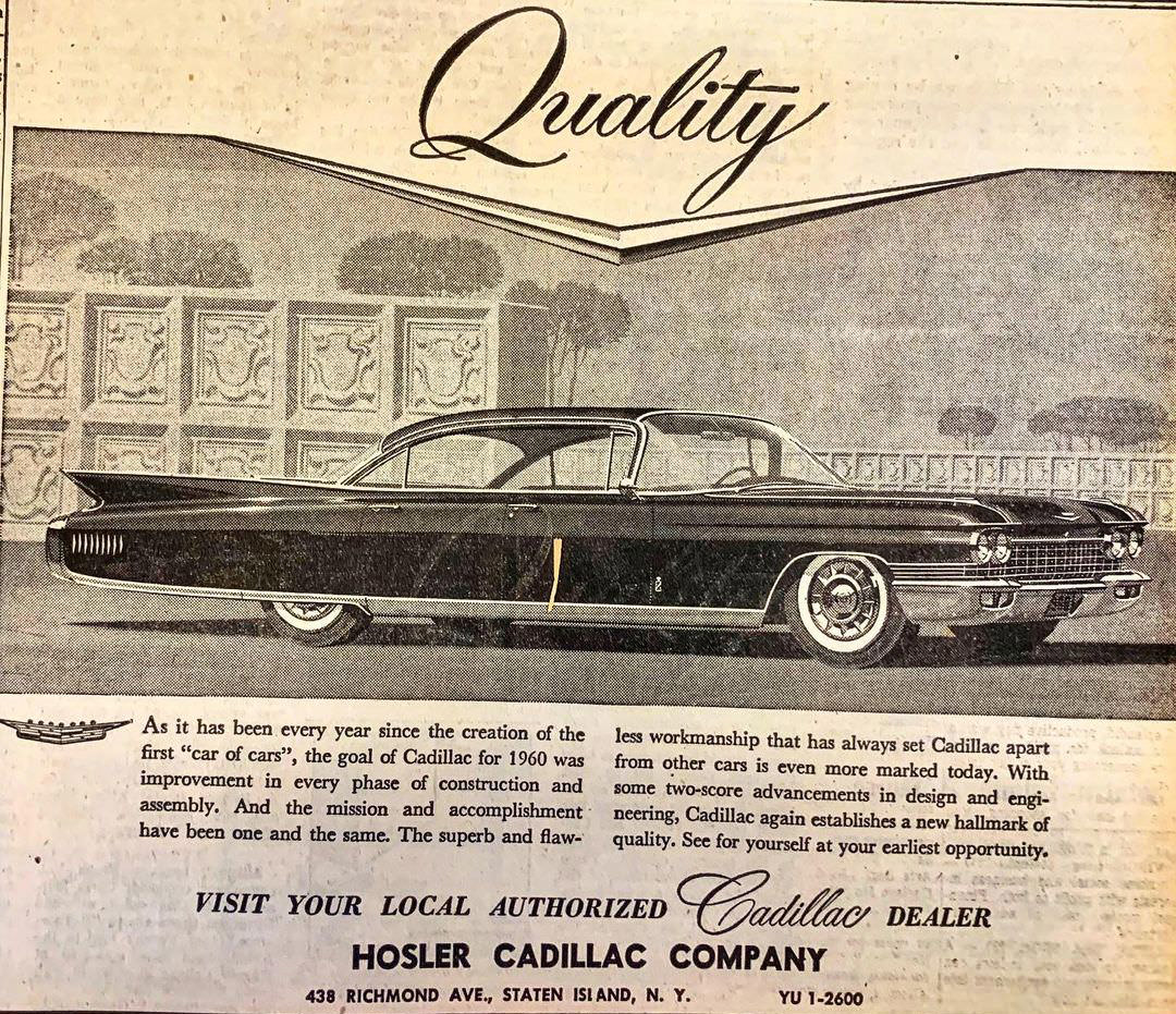 The 1960 Caddy Being Sold At Hosler Cadillac Co., 438 Richmond Avenue.