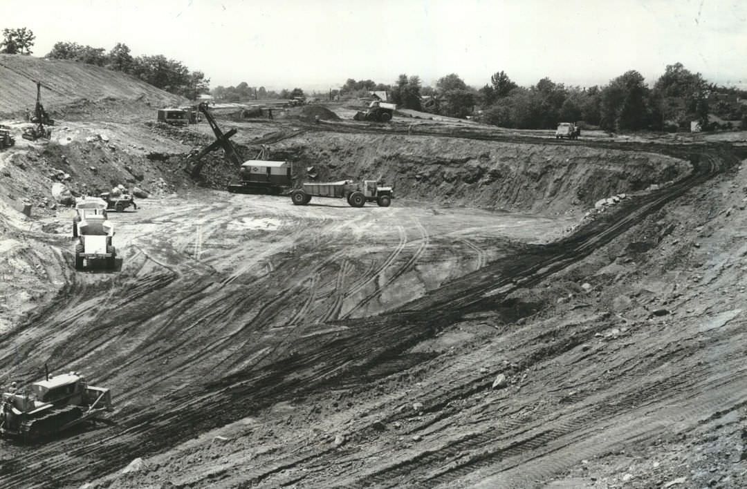 Clove Lakes Expressway Construction Site, Sunnyside, 1963.