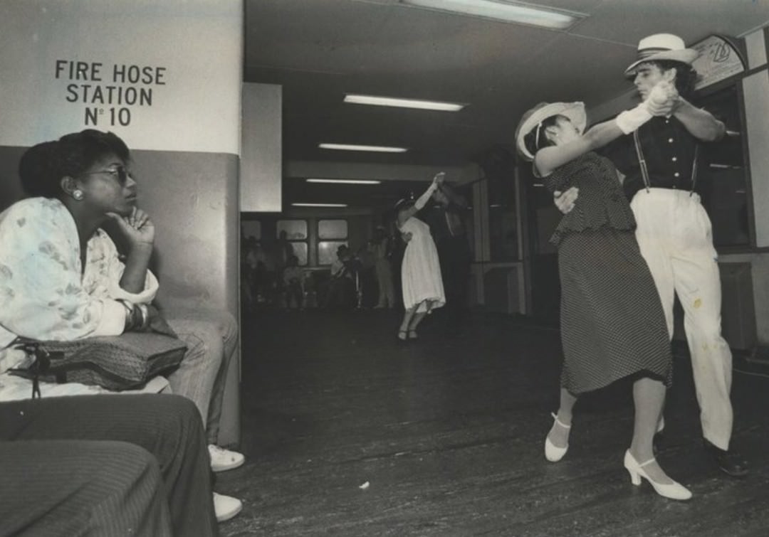 St. George-Bound Passengers Watch Holly Fairbank &Amp;Amp; Dancers On The Staten Island Ferry, 1986.