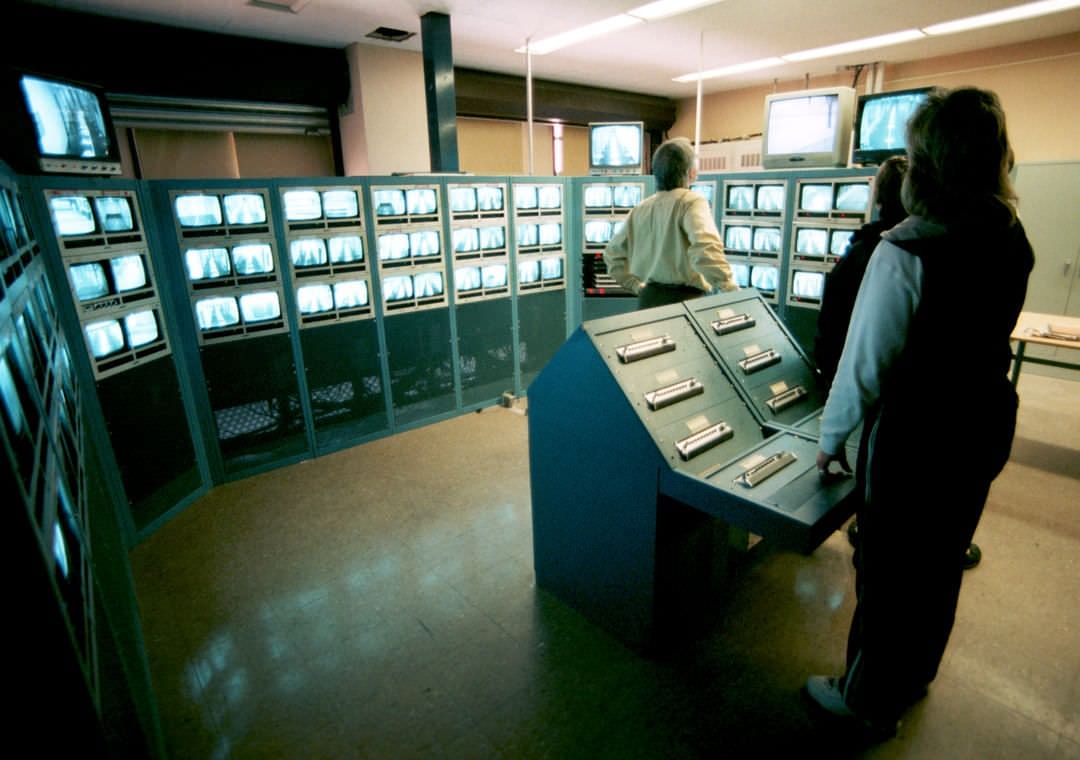 The New Dorp High School Camera Control Room, 2000.