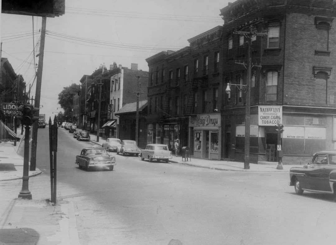 Nathan Levy Candy Store, Richmond Terrace And York Avenue, New Brighton, 1956.