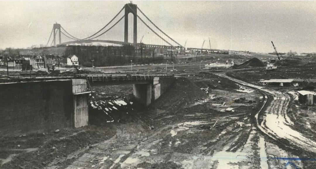 Clove Lakes Expressway (Staten Island Expressway) Construction, Fort Wadsworth, 1964.