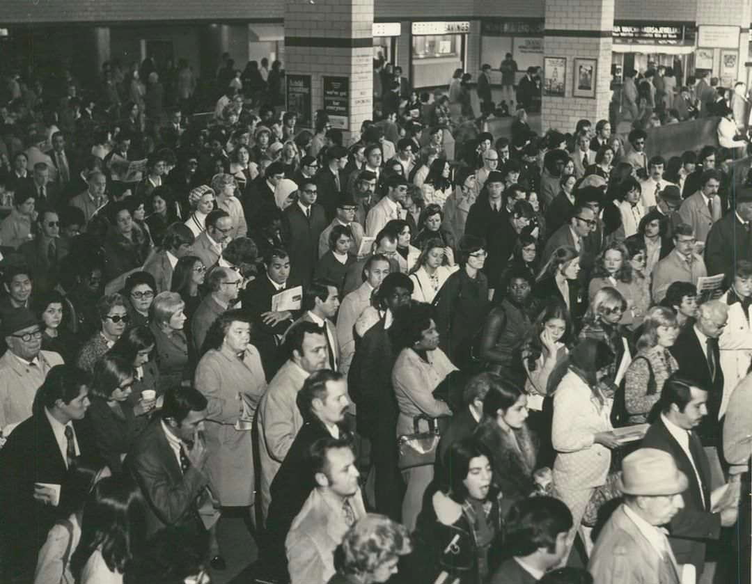 Rush Hour At The St. George Ferry Terminal, 1974.