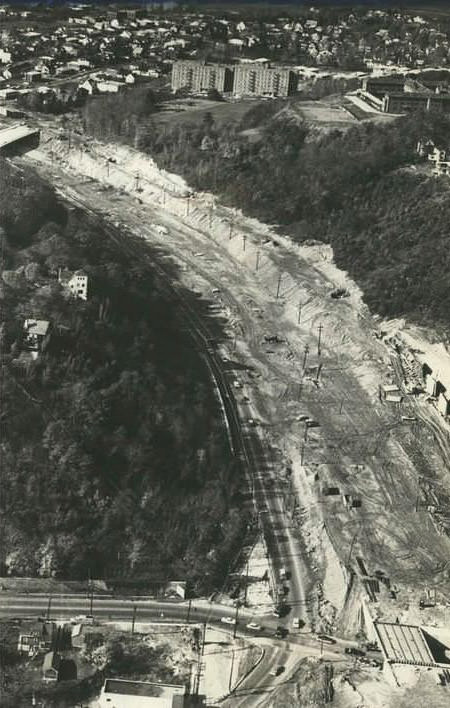 Construction Work On The Clove Lakes Expressway Leading To The Intersection Of Clove Road And Richmond Road, Concord, 1963.