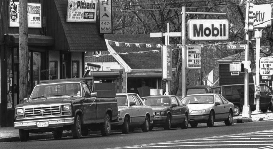 Drivers Ignore Bus Stop, Forcing Traffic To Merge On Clove Road In Sunnyside, 1990.