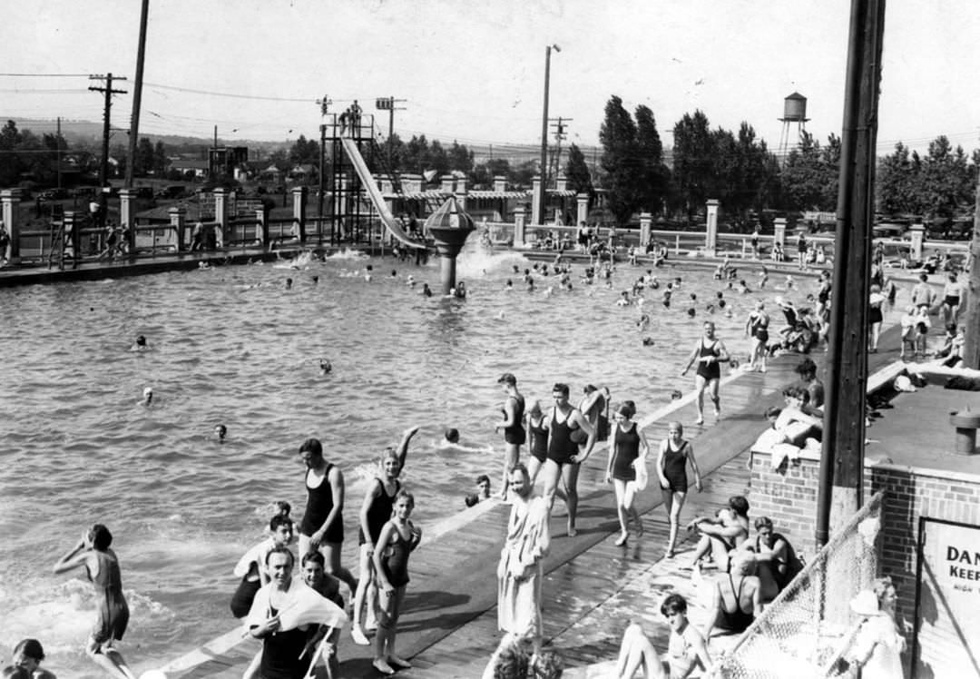 Swimming At Midland Beach In The '30S; Largest Saltwater Pool On The East Coast, 1930S.
