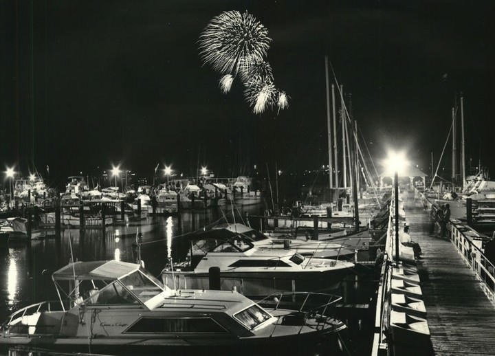 Fireworks Display At Great Kills Park From Richmond County Yacht Club Balcony, 1984.
