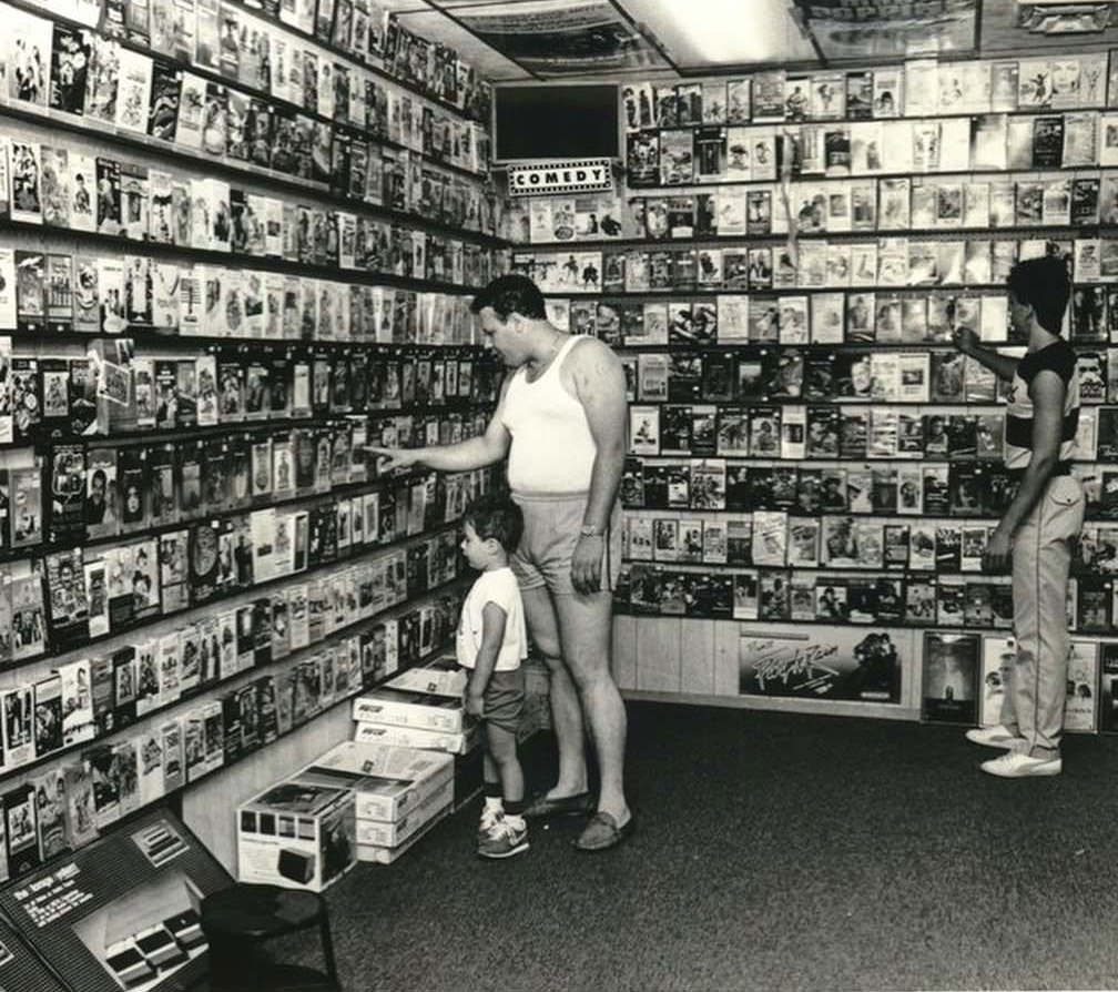 Monte'S Video Store In Castleton Corners With Thousands Of Videotapes, July 1985; June 1983.