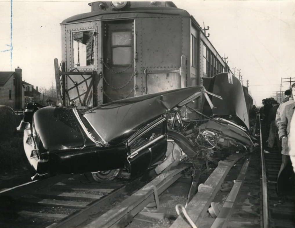 Car Accident With Sirt Train In Grant City, 1957.