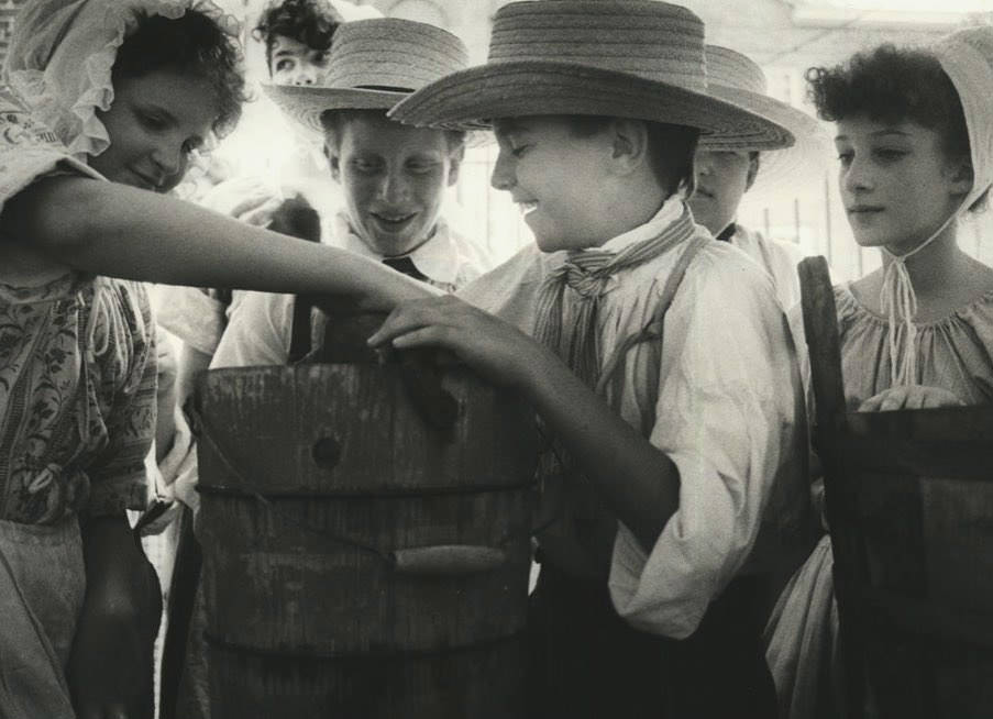 Kids Dressed To Impress While Making Ice Cream At Historic Richmond Town, 1990.