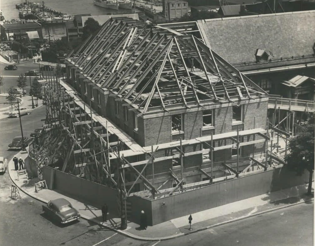 Aerial View Of St. George Library Construction, Staten Island'S Largest Library, 1951.