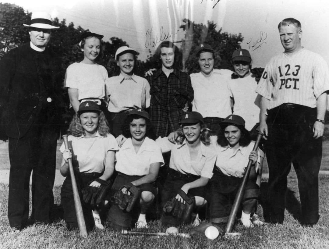 In A League Of Their Own! 1947 Cyo Champs, St. Ann'S School, Dongan Hills, Went Undefeated In The Cyo Girls' Softball League, 1947.