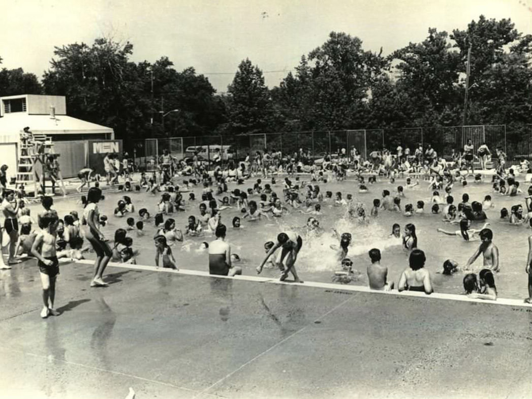 A Special Treat For Many On Staten Island Was To Take A Dip In Tottenville Pool, 1981.
